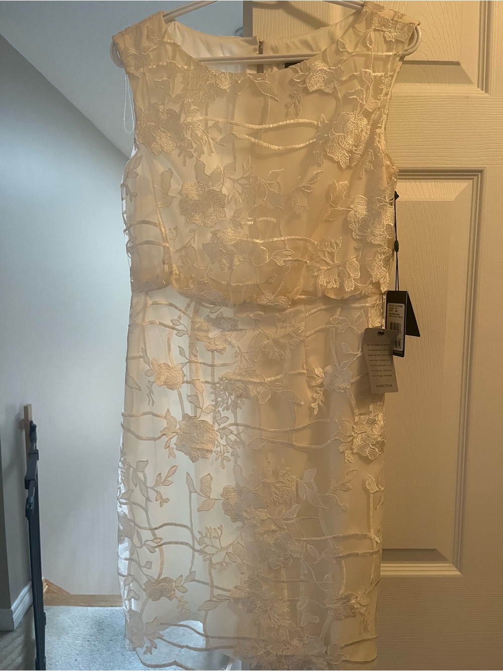 Adrianna Papell Women's Ivory Floral Lace Sheath Dress